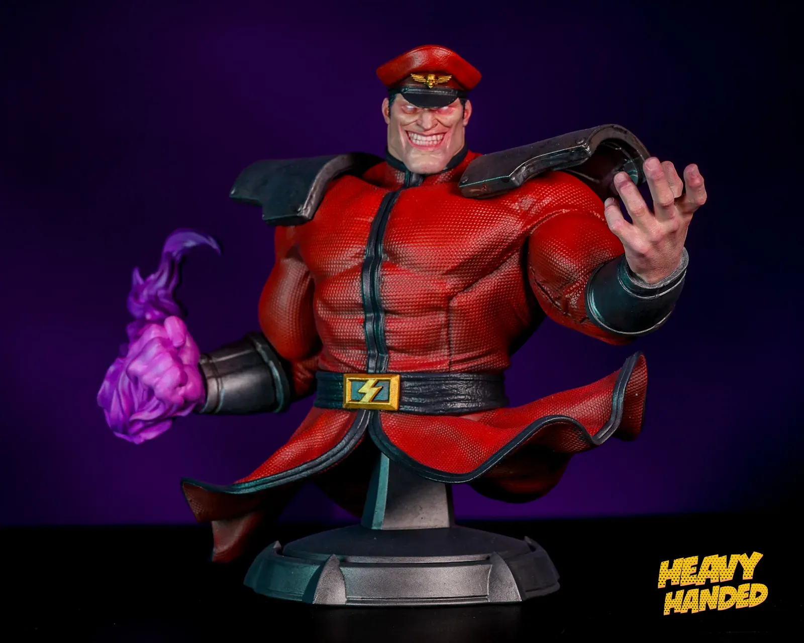 Finished M. Bison bust, front view