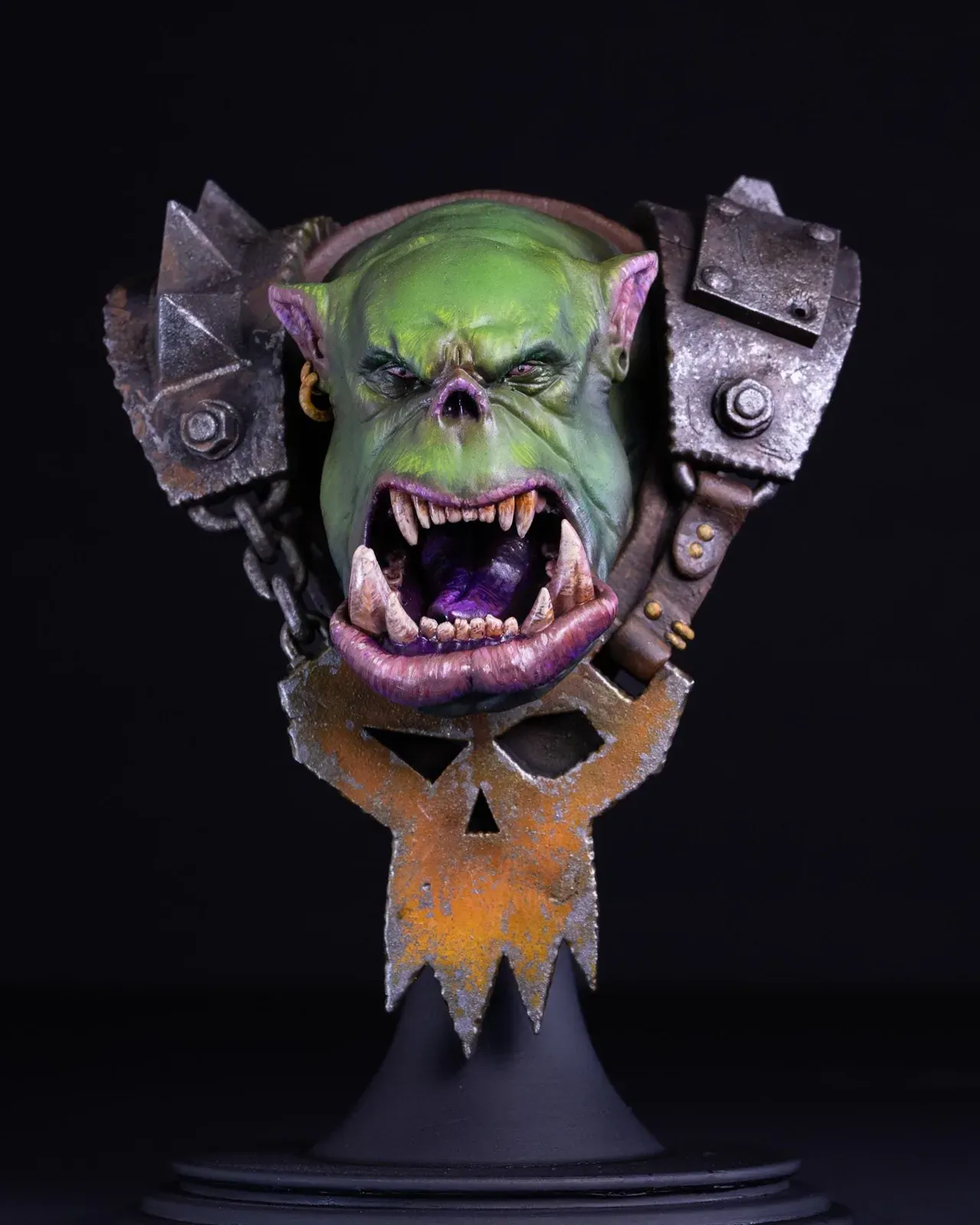 Orc Warrior Bust, hand-painted resin bust by Heavy Handed