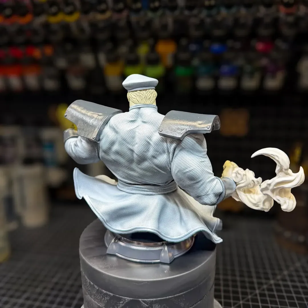 M. Bison bust primed, alternate angle
