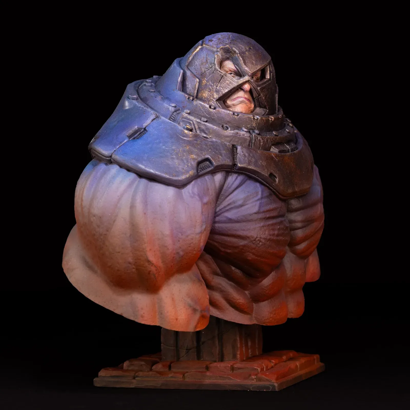 Juggernaut Bust, showing cool blue rim light
