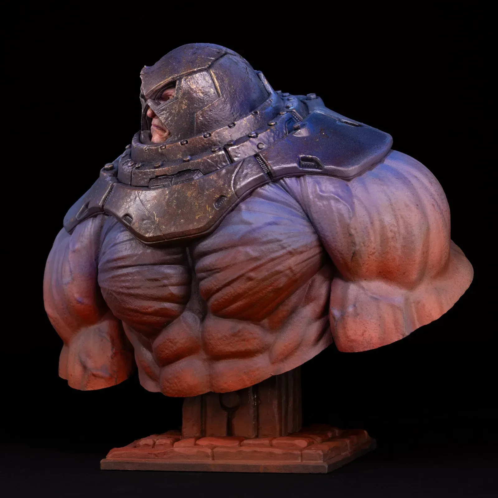 Juggernaut Bust, showing warm coral underlight