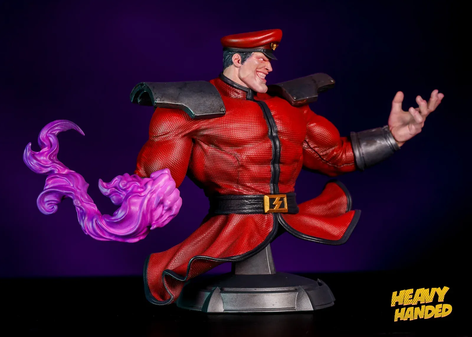 Finished M. Bison bust, suit and belt detail